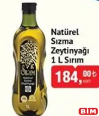 SIRIM NATÜREL SIZMA ZEYTİNYAĞI 1 L fiyat ve kampanya bilgisi